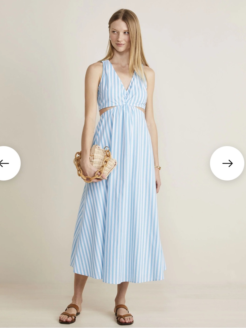 Vineyard Vines Striped Midi Cutout Dress
